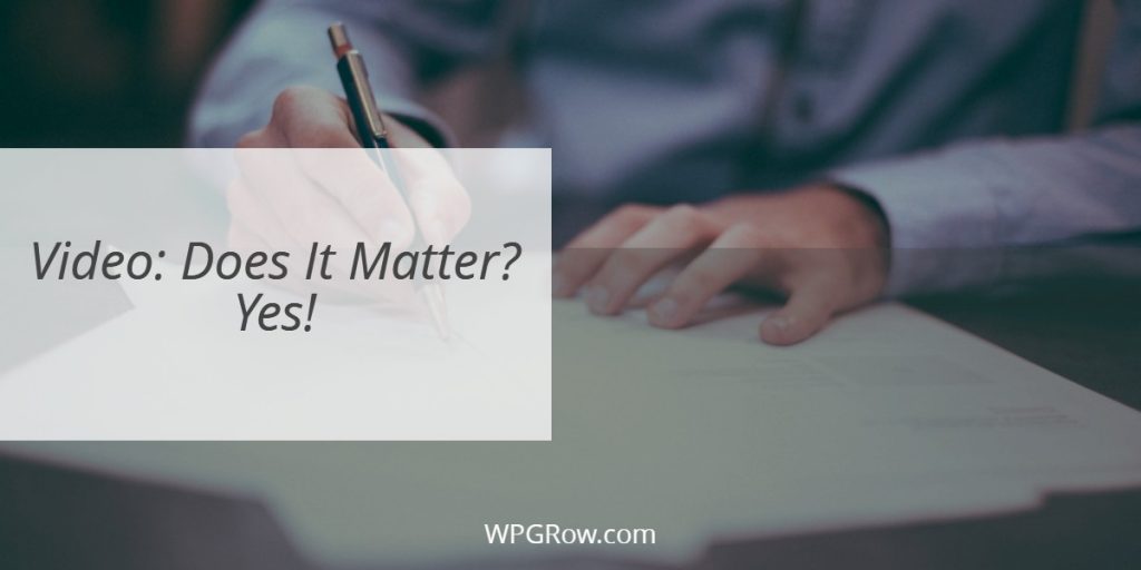 Video: Does It Matter? Yes! Video Does It Matter Yes -