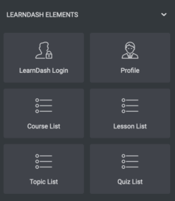 Elementor and LearnDash 1 Element Panel -